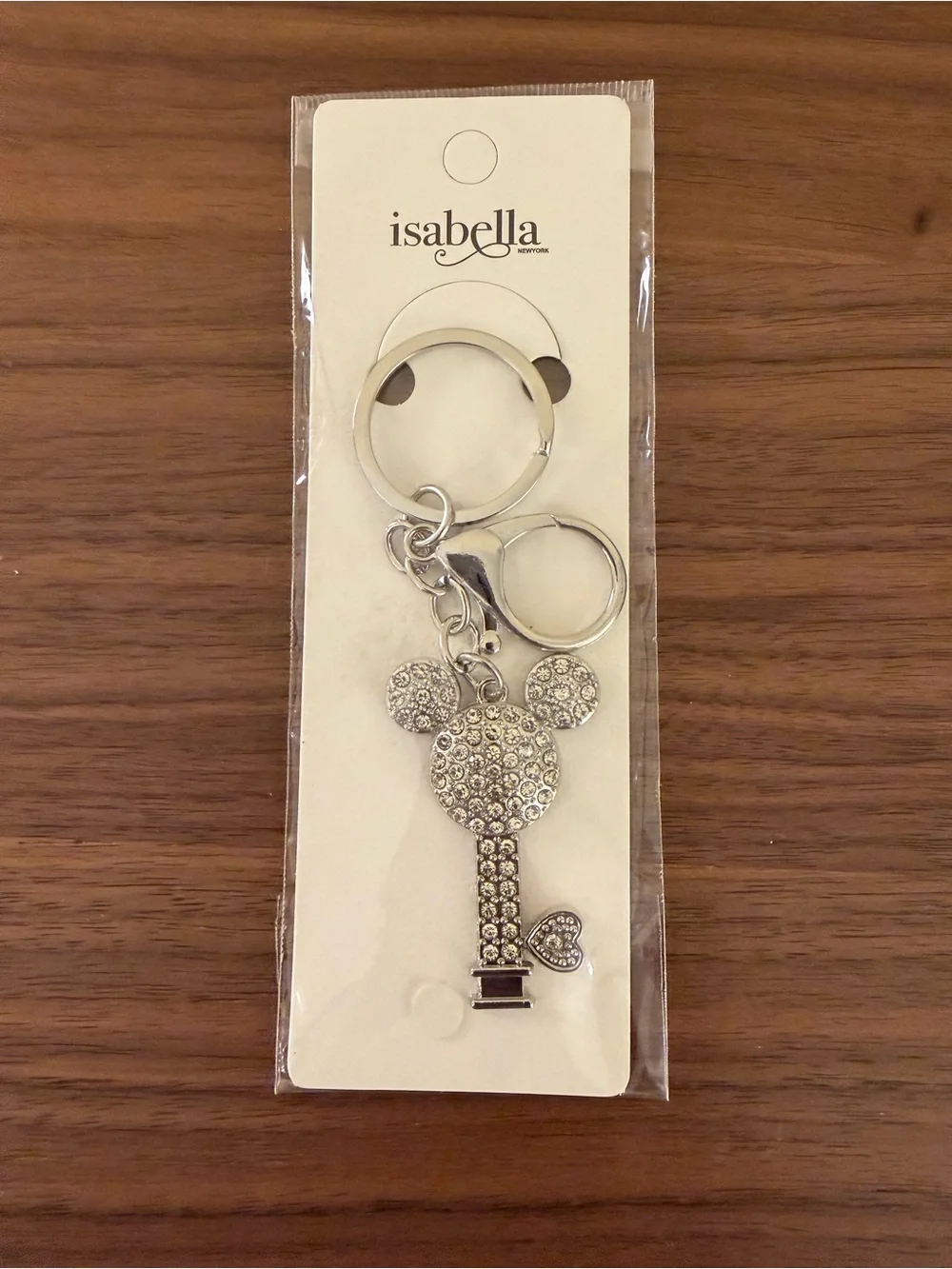 Isabella New York Clear Rhinestone Mouse Key Purse Charm New
